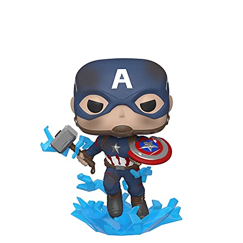 Funko- Pop Marvel: Endgame-Captain America w BrokenShield & Mjolnir CAPT A w BrokenShield&Mjolnir Collectible Toy, Multicolore, 45137