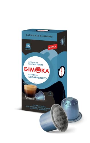 Gimoka - Capsule in Alluminio, Compatibili Nespresso, Gusto Decaffeinato - 100 Capsule