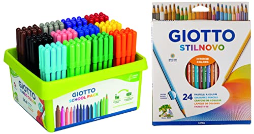 Giotto 240700 - Astuccio Di Natura 24 Pastelli Colorati &, 24 Pennarelli Turbo