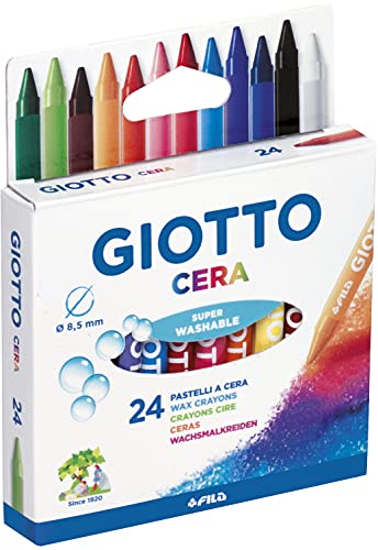 Giotto 282200 - Pastelli a Cera in Astuccio da 24 Colori...