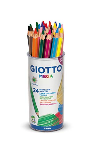 GIOTTO Mega - Astuccio Da 24 Matite A Pastello Colorate, 24x33 cm, ...