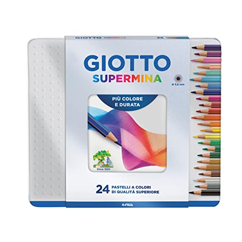 GIOTTO Supermina - Scatola Di Metallo Da 24 Matite A Pastello Color...