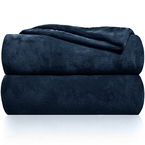 Gräfenstayn coperta morbida e super soffice - coperta in pile di alta qualità adatta anche come coperta da soggiorno, copriletto, coperta da divano e coperta estiva (Blu, 150x130 cm)