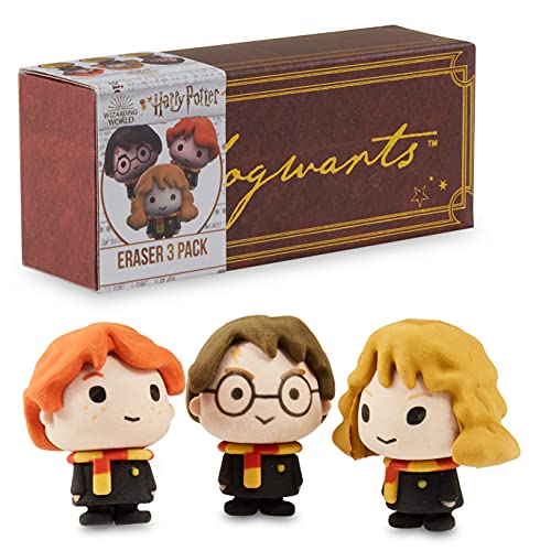Harry Potter Set Gomme da Cancellare Per Bambini 3 Personaggi di Gomma Mini Figure Gadget Originali da Collezione Regali Per Ragazzi Ragazze