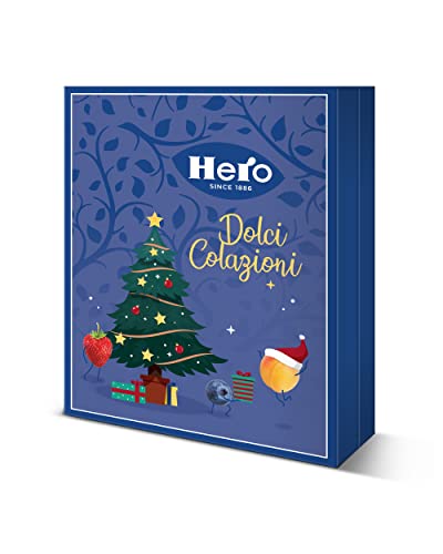 HERO, Calendario dell Avvento, Idea Regalo Natale, 24 confetture 28,3g, Marmellata e Confettura Extra con Frutta di Alta Qualità