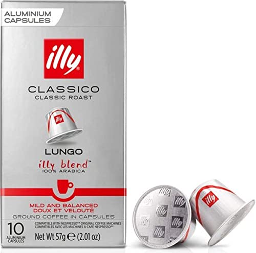 Illy- Capsulas de Cafe Espresso Classico Lungo- Compatibile Nespresso, 10 capsule - 1 unità