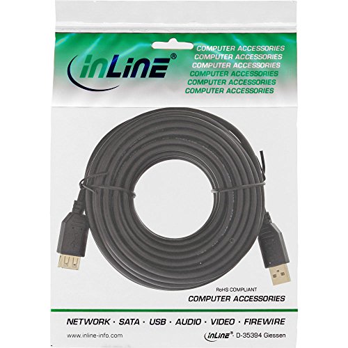 InLine 34611S - Prolunga USB 2.0, spina femmina, tipo A, contatti d...