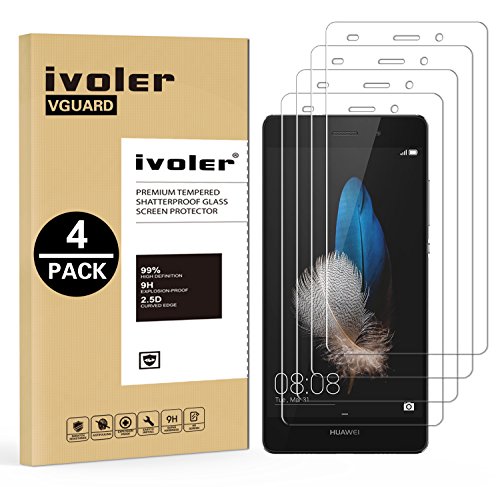iVoler [4 Pack] Pellicola Vetro Temperato per Huawei P8 Lite, Pellicola Protettiva, Protezione per Schermo