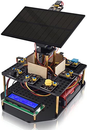 KEYESTUDIO Kit elettronico di localizzazione solare fai-da-te per Arduino UNO, sensore di temperatura e umidità, ecc. Regalo di programmazione educativa per adolescenti e adulti