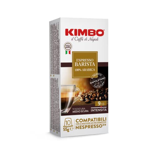 Kimbo Capsule di Caffè Armonia 100% Arabica, Compatibile con Nespresso, 10 Pacchi da 10 Capsule (Totale 100 Capsule)