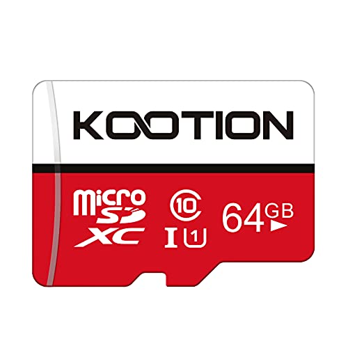 KOOTION 64GB Scheda di Memoria Micro SD Classe 10 U1 A1 4K UHS-I Scheda MicroSDXC 64 Giga Scheda SD Memory Card TF Card Alta Velocità Fino a 100MB s, Micro SD Card per Telefono, Videocamera, Gopro