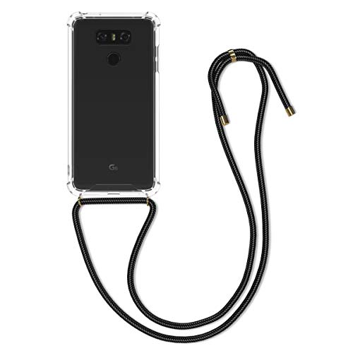 kwmobile Custodia Compatibile con LG G6 - Cover a Tracolla con Cordino - Back Case Silicone Trasparente con Laccio per Collo