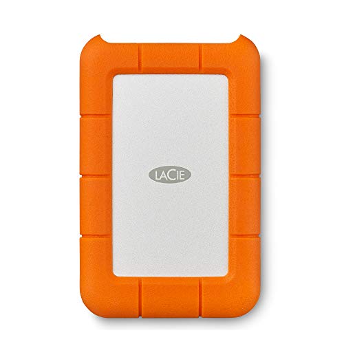 LaCie Rugged Mini, 2 TB, Hard Disk Esterno, Resistente agli Urti e alle Cadute, per PC e Mac, incl. USB-C senza cavo USB-A, Arancione Grigio, 2 anni Rescue Services (LAC9000298)