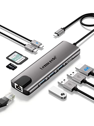 Lemorele Hub USB C con Ethernet RJ45 da 1000M- 9 en 1 Custodia in A...