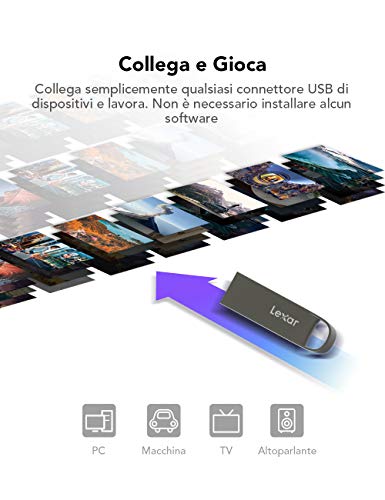 Lexar Chiavetta USB 32 GB, Pen Drive USB 2.0, USB Flash Drive Imper...
