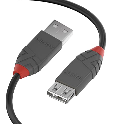 Lindy - Cavo Prolunga USB 2.0 Anthra Line 0.5 Metri, Connettore USB Tipo A Maschio a Femmina, Velocità di Trasferimento Dati Speed Fino a 480Mbps per Tastiera, Stampante, Fotocamera, Hard Disk