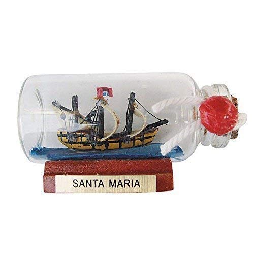 linoows Nave in Bottiglia Santa Maria, Decorazione Marittima, Piccolo Nave Bottiglia 6 CM