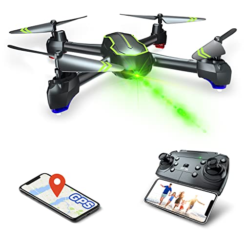 Loolinn | Drone GPS - Drone con Telecamera HD 1080p per Principianti, Quadricotteri RC Droni FPV con GPS Funzione di RTH   32 Minuti di Volo   Funzione Seguimi ( Due Batterie )