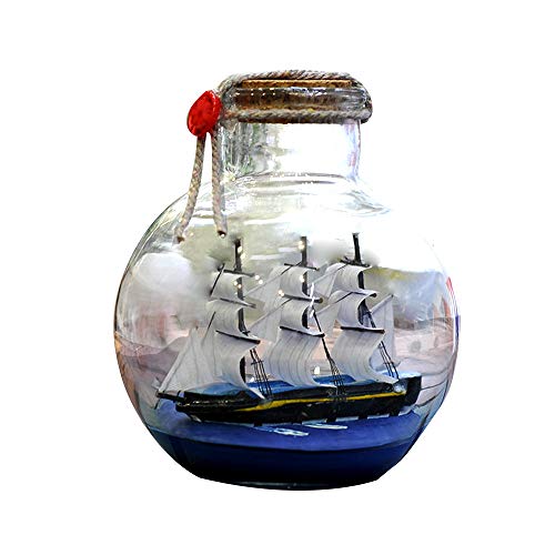 Lynn Barca a Vela in Drift Bottiglia di Vetro Mediterraneo Nave Pirata Wishing Bottiglia Nautica Decorazioni per la Casa Regali Artigianato