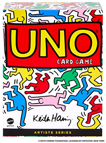 Mattel Games-Uno Versione Ispirata a Keith Haring, Gioco di Carte, GDG39