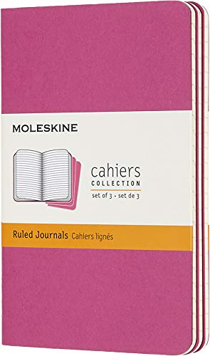 Moleskine Cahier Journal - Set 3 Quaderni con Pagina a Righe, Pocket, Rosa (Cinetico)