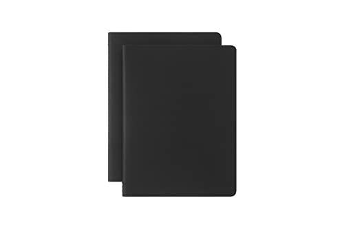 Moleskine Intelligent Cahier, set di diari con 2 cassetti digitali con pagine a righe, compatibile con Penn+, copertina in cartoncino, extra large 19 x 25 cm, nero, 88 pagine