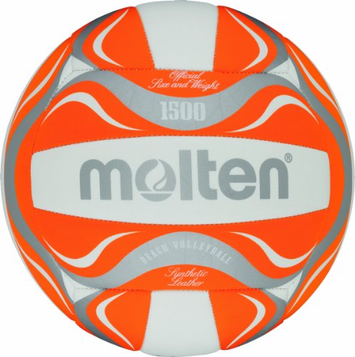 Molten - BV1500-OR, Pallone da beach volley, colore: Bianco Arancione Argento