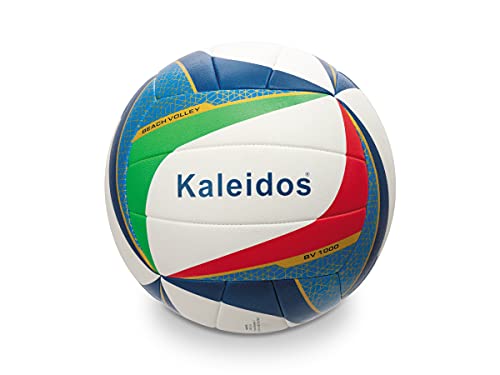 Mondo Sport - Palla da gioco volley Beach Volley BV-1000 - taglia 5 indoor, outdoor, beach - soft touch Finta Pelle - colore bianco, rosso, verde, blu - 13678