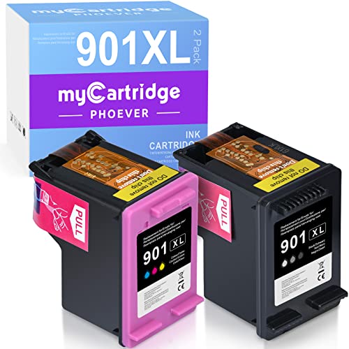 myCartridge PHOEVER 901XL Compatibile con Cartucce HP 901 901XL Nero e Colore per Officejet 4500 J4680 J4500 J4540 J4560 J4580 J4585 J4600 (2-Pack)