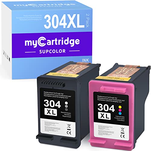 MyCartridge SUPCOLOR 304XL Compatibile con HP DeskJet 2630 2620 3720 Envy 5030 Cartucce d inchiostro per HP 304 XL Multipack (nero colore)