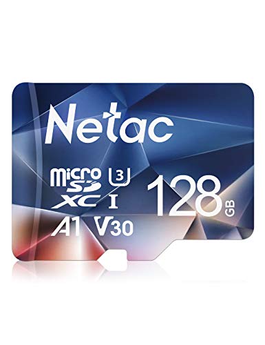 Netac 128GB Scheda Micro SD, Scheda di Memoria A1, U3, C10, V30, 4K, 667X, UHS-I Velocità fino a 100 30 MB s (R W) Micro SD Card per Telefono, Videocamera, Switch, Gopro, Tablet