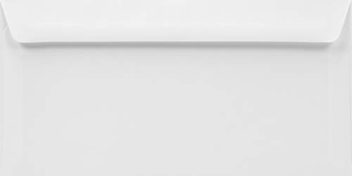 Netuno 100 buste lettera lunghe bianche formato DL 110x220mm 100g Lessebo Smooth White buste americane DL ecologiche bianche per feste compleanno matrimonio taglio dritto lembo gommato