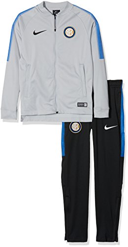 Nike Inter Y Nk Dry Sqd TRK K, Tuta da Calcio Unisex-Bambini, Grigio Lupo Nero Blu Royal Nero, XS