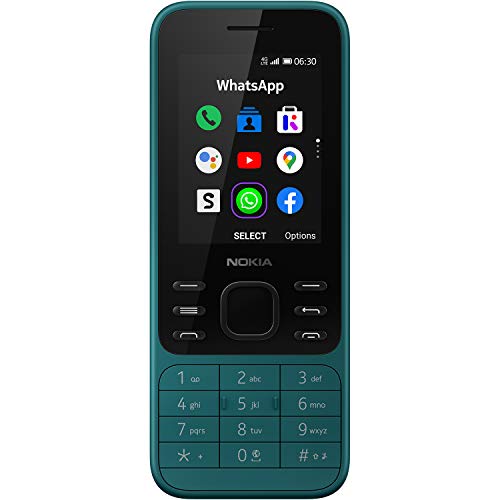 Nokia 6300 Telefono Cellulare 4G Dual Sim, Display 2.4  a Colori, 4GB, Bluetooth, Fotocamera, Whatsapp, Ciano [Italia]