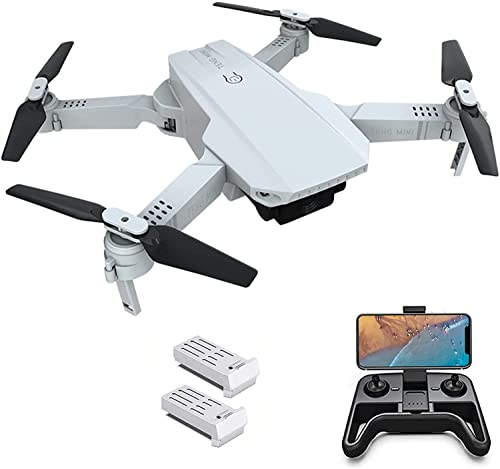 OBEST Mini Drone con Telecamera HD 4K, Posizionamento del Flusso Ottico a Doppia Videocamera, Mantenimento dell altitudine, Modalità Senza Testa (Bianco)