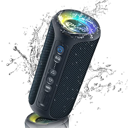 OHAYO Cassa Bluetooth Potente 40W, Altoparlante Portatile Impermeabile IPX7, Cassa Bluetooth 5.0 Wireless con Luci a LED, 30H di Autonomia, Bassi Profondi, AUX, Micro SD, per Viaggi Esterno