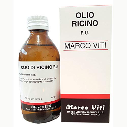 Olio di Ricino olio puro al 100% Flacone in Vetro 120 ml stimola la crescita dei capelli, ciglia e sopracciglia, rinforza le unghie. Spremitura a Freddo