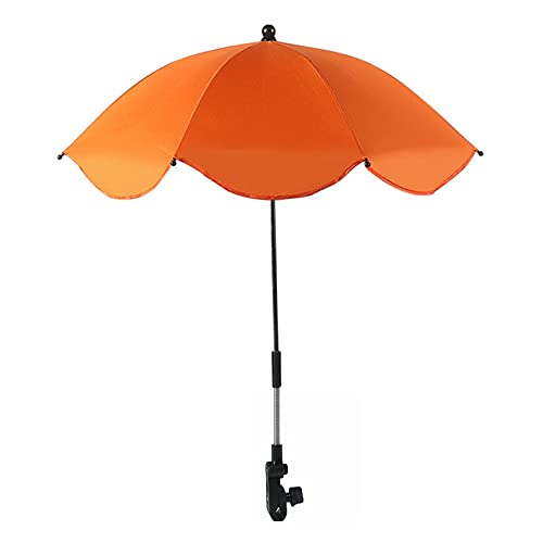 Ombrello parasole per passeggino, protezione universale U-V, braccio flessibile regolabile per passeggino, passeggino e passeggino (arancione)