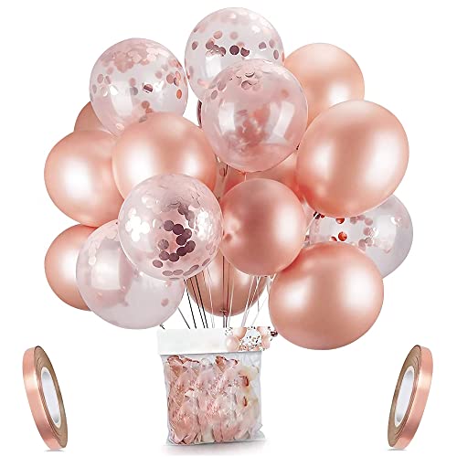Oro rosa coriandoli palloncini party balloon 30,5 cm per matrimonio, compleanno, baby shower, laurea, cerimonia party decorazioni(30 pezzi)