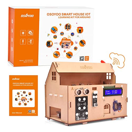 OSOYOO Smart House IoT Starter Kit for Arduino MEGA2560 | Learning STEM Electronic Coding Programming | Use Blynk for Cell Phone Control | Building Home Automation set for Kids Adults Teens