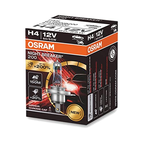 OSRAM 64193NB200 Night Breaker Laser 200 Lampadina alogena H4-12V 60-55W-pezzo singolo