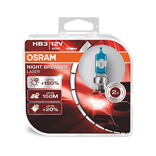 OSRAM NIGHT BREAKER LASER HB3, +150% di luce in più, lampada aloge...