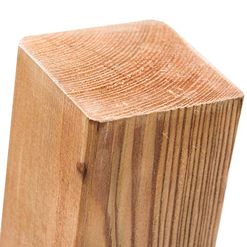 Pali in legno impregnati, in 18 misure, in Legno di Pino con testa piatta, colore: marrone, quadrati, per il fissaggio di recinzioni & protezione della privacy, Marrone