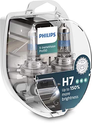Philips X-Tremevision Pro150 H7 Lampadina Fari Auto +150%, Confezione Doppia, ‎‎Argento, 6 x 13 x 11 cm; 20 grammi