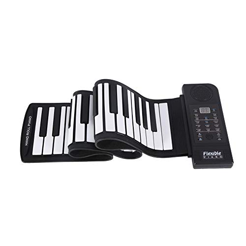 Pianoforte elettronico flessibile portatile a 61 tasti in silicone Tastiera morbida digitale MIDI Pianoforte Roll up elettronico flessibile oyuncak nero