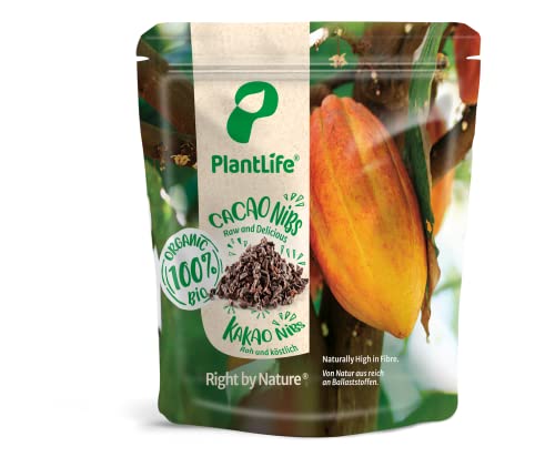 PlantLife Granella di cacao BIO 1kg – pezzetti di fava di cacao Criollo crudo non tostato della foresta pluviale peruviana - 100% riciclabile