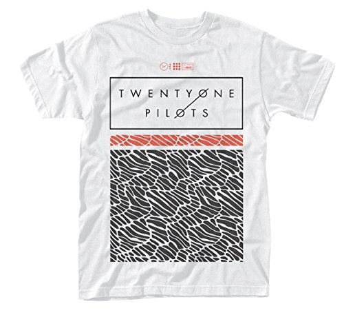 Plastic Head Twenty One Pilots Scale Pattern Strip T-Shirt, Bianco, L Uomo