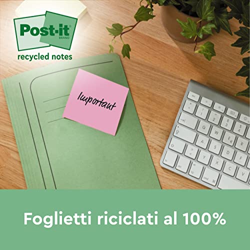 Post-it Foglietti in carta riciclata al 100% in colori assortiti, C...