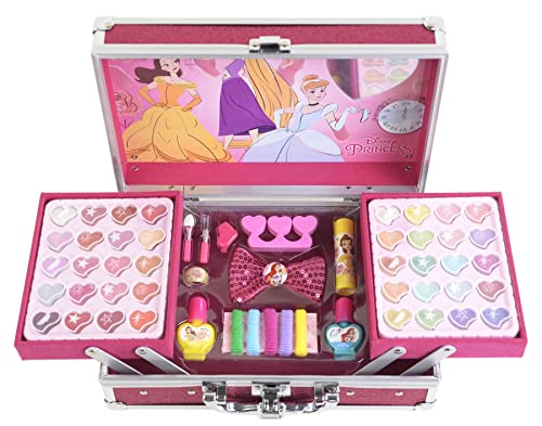 Princess Makeup Train Case, Borsa di Makeup con le Tue Principesse Preferite, Divertente Kit Makeup, Accessori Colorati, Giocattoli e Regali per Bambini