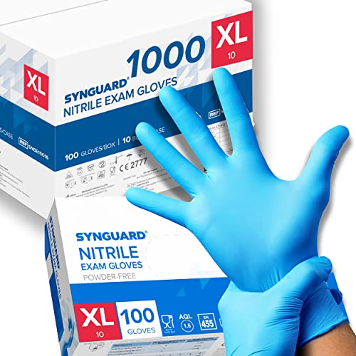 R MOVE 1000 guanti in Nitrile senza polvere, senza lattice, ipoallergenici, certificati CE conforme alla norma EN455 guanti per alimenti guanti medici monouso (Taglia XL)